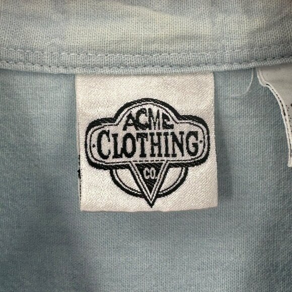 Acme Clothing Looney Tunes Embroidered Denim Button-Up Shirt Womens Size M Long - Picture 3 of 8